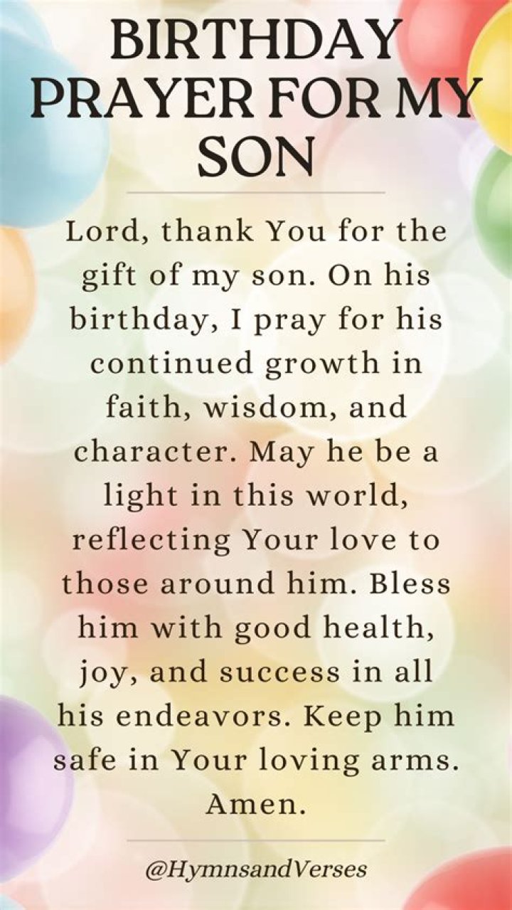 Birthday Prayer For My Son From Mom