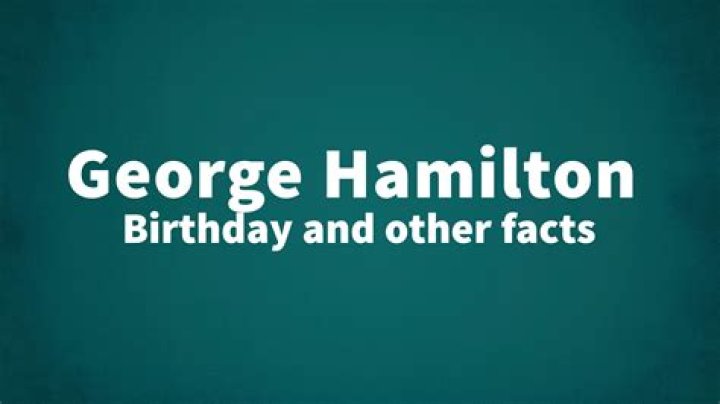 When Was George Hamilton Born? A Comprehensive Guide To His Date Of Birth