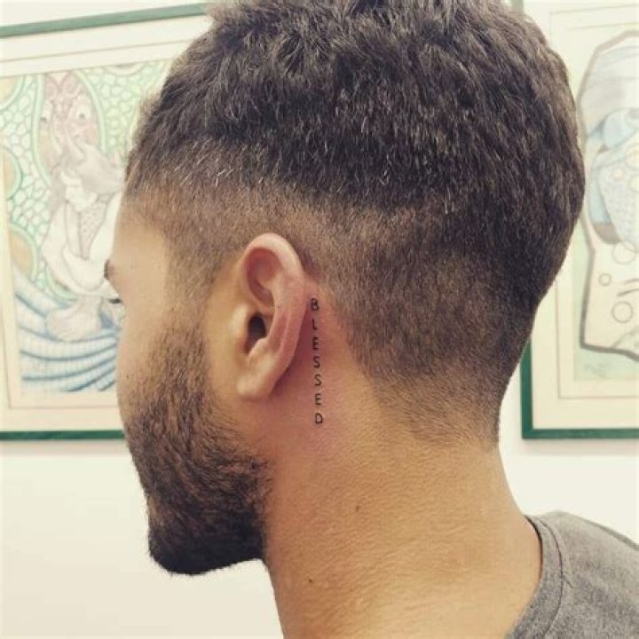 Male Behind Ear Tattoos