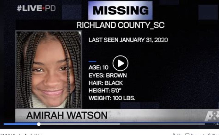 Missing Person Amirah Watson