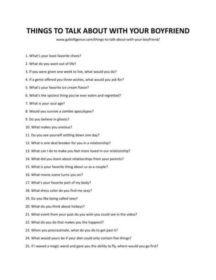 Topics To Talk About With Boyfriend
